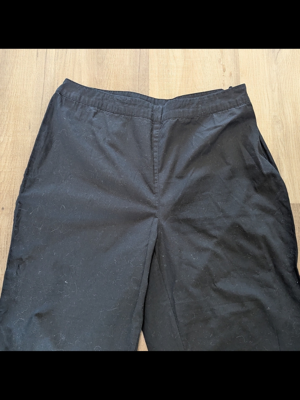 4/$40 Northern Reflections Black Embroidered Cotton Capri Pant - Picture 3 of 6